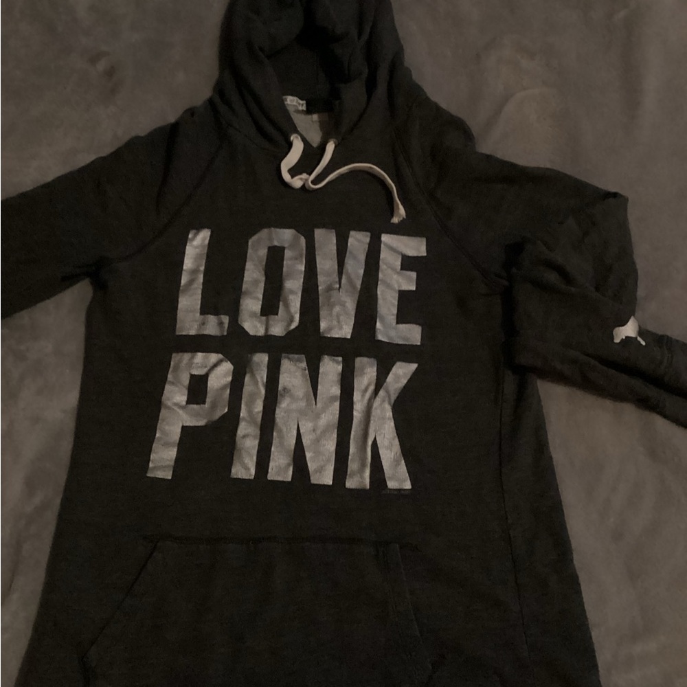PINK Victoria's Secret Charcoal Hoodie - Picture 4 of 5